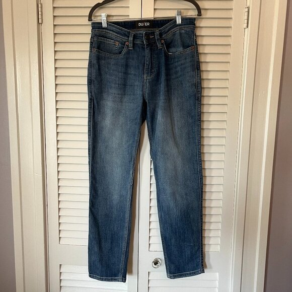 DU/ER jeans L2X Slim Fit denim medium wash 30x30 EUC - Picture 1 of 13